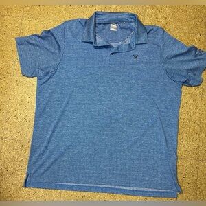 Callaway Mens Opti Dri Blue Geometric Golf‎ Tennis Walking Breathable Polo Sz 2X